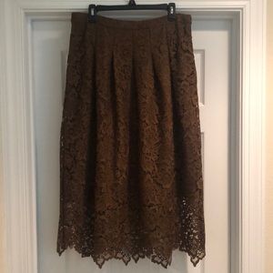 COPY - NWOT Garnet Hill Lace overlay skirt